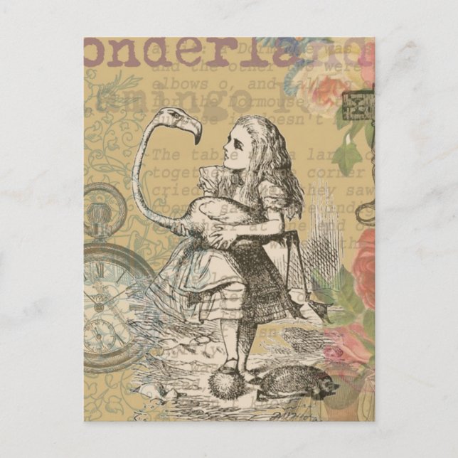Postal Alice in Wonderland Flamingo Classic (Anverso)