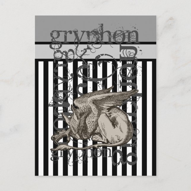 Postal Alice In Wonderland Griffin Grunge (Anverso)