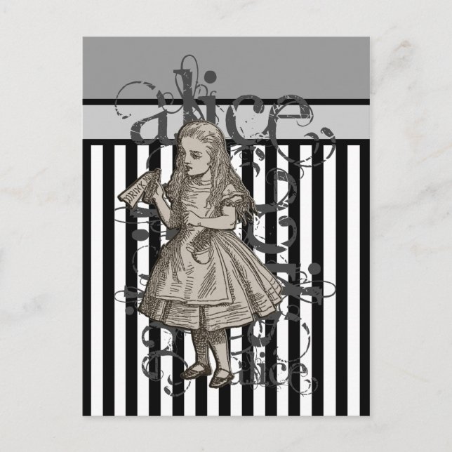 Postal Alice In Wonderland Grunge (Anverso)