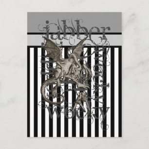 Postal Alice In Wonderland Jabberwocky Grunge