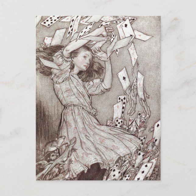 Postal Alice In Wonderland Lewis Carroll Rackham (Anverso)