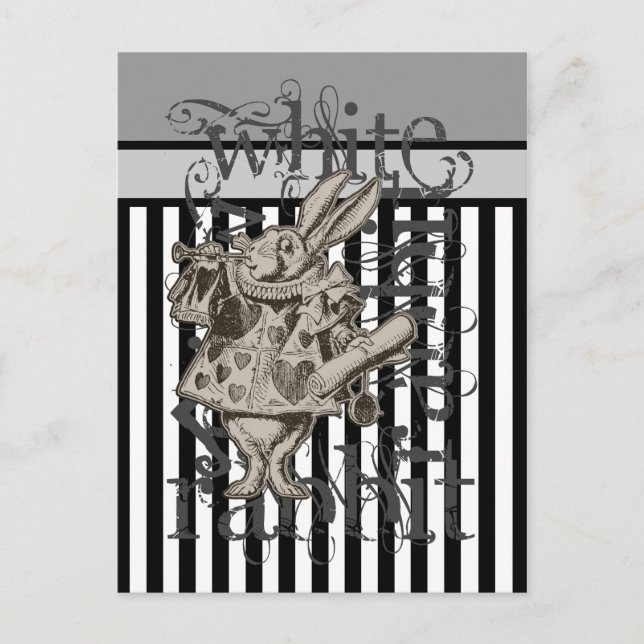 Postal Alice In Wonderland White Rabbit Grunge (Anverso)