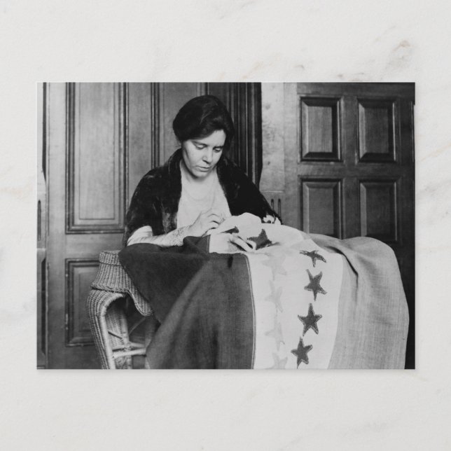Postal Alice Paul, masticando la bandera del sufragio, añ (Anverso)