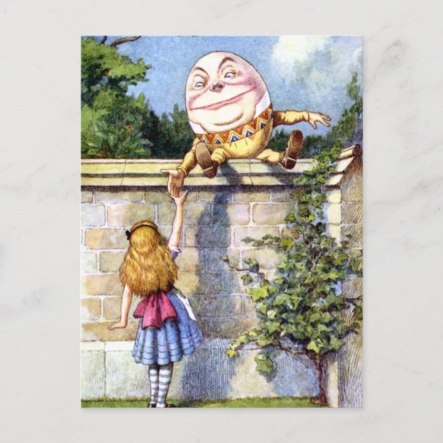 POSTAL ALICE SE ENCUENTRA CON EL HUMPTY DUMPTY (Anverso)