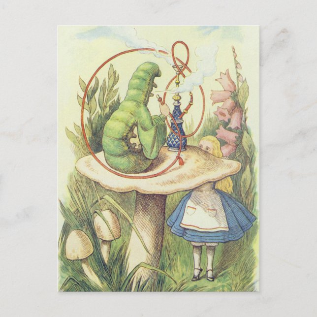 Postal Alice se reúne con la oruga (Anverso)