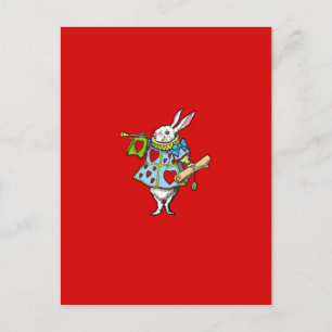 Postal Alice Wonderland ~ Corazones rojos de conejo posta