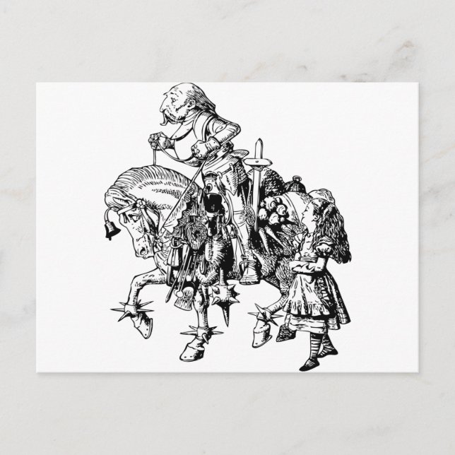 Postal Alice y el caballero blanco (Anverso)