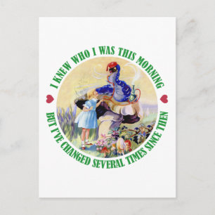 POSTAL ALICE Y EL CATERPILLAR