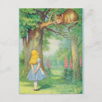Postal Alice y el color del gato de Cheshire