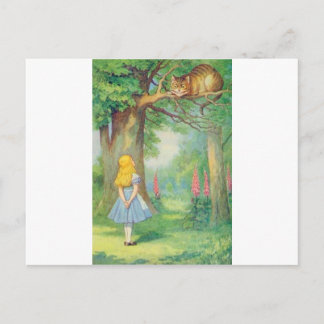 Postal Alice y el color del gato de Cheshire