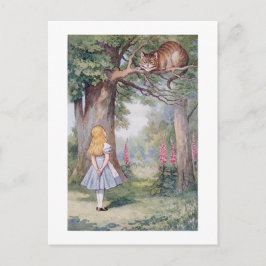 Postal Alice y el gato de Cheshire,