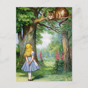 POSTAL ALICE Y EL GATO DE CHESHIRE