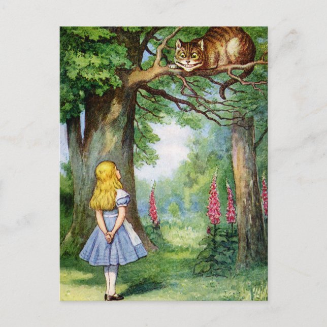 POSTAL ALICE Y EL GATO DE CHESHIRE (Anverso)