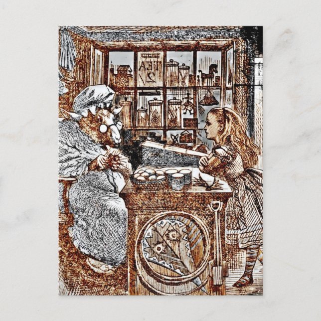 Postal Alice y las ovejas de punto (Anverso)