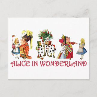 POSTAL ALICE Y SUS AMIGOS DE WONDERLAND