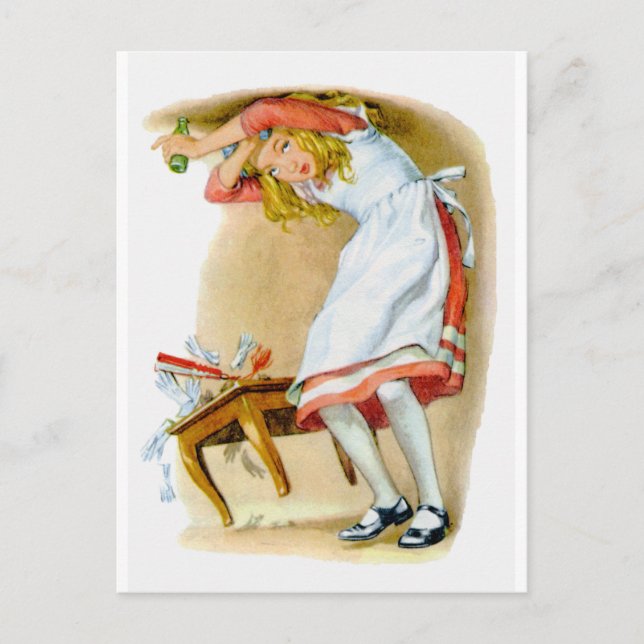 Postal ¡Alicia crece demasiado alto! ¡Oh no! (Anverso)