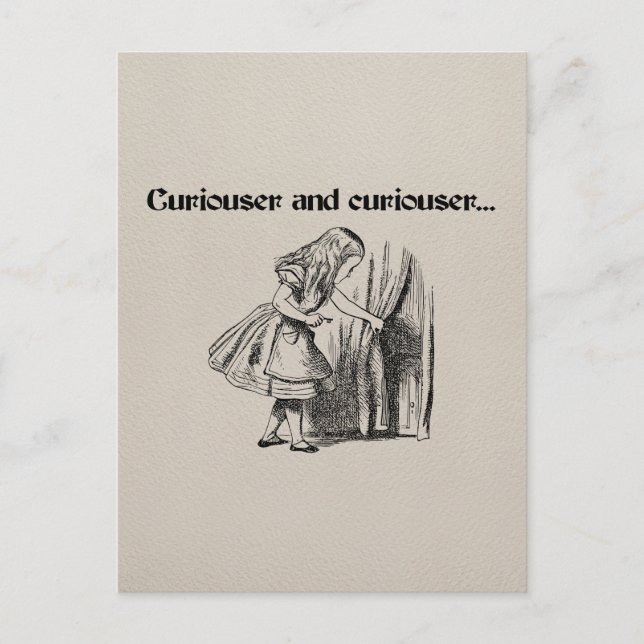 Postal Alicia Curiouser y Curiouser con llave (Anverso)