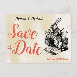 Postal Alicia de conejo blanco en el país de las maravill