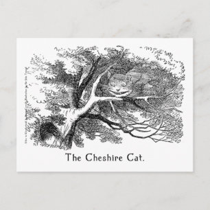 Postal Alicia del gato de Cheshire en la carta de arte de