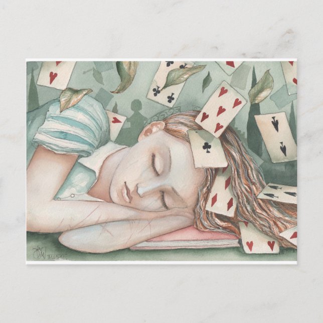 Postal Alicia durmiendo en el país de las maravillas (Anverso)