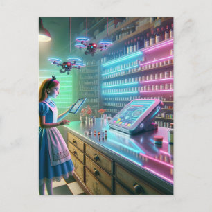 Postal Alicia en el apoteario de la fantasía