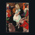 Postal Alicia en el país de las maravillas<br><div class="desc">El ilustracion de Alicia de Peter Newell rodeado por los personajes de la tierra de las maravillas. (1890) A continuación se presentan otros artículos de Alicia en el país de las maravillas que puede disfrutar.</div>
