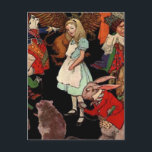 Postal Alicia en el país de las maravillas<br><div class="desc">El ilustracion de Alicia de Peter Newell rodeado por los personajes de la tierra de las maravillas. (1890) A continuación se presentan otros artículos de Alicia en el país de las maravillas que puede disfrutar.</div>