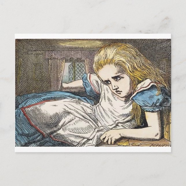 Postal Alicia en el país de las maravillas: COME demasiad (Anverso)