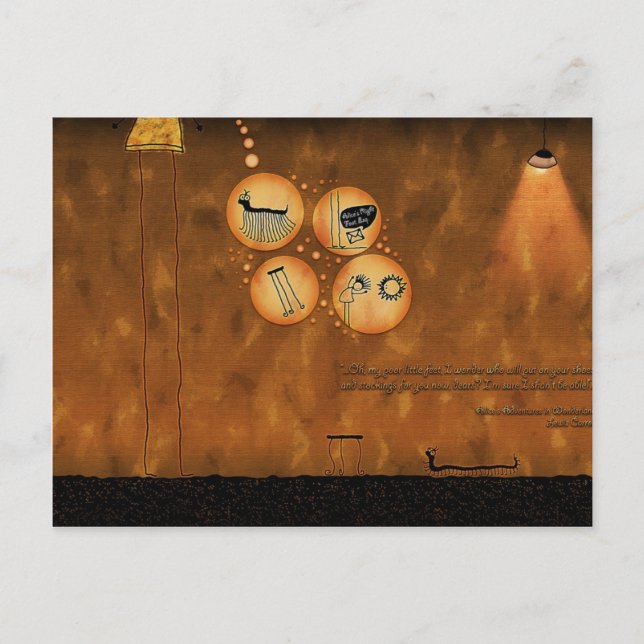 Postal Alicia en el país de las maravillas - Curiouser y  (Anverso)