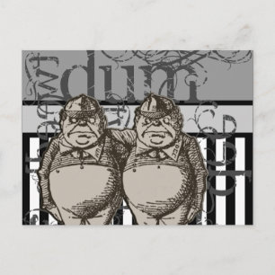 Postal Alicia En El País De Las Maravillas Tweedledum Y T