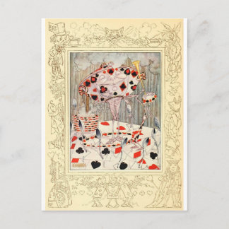 Postal Alicia en la batalla de cartas en el país de las m