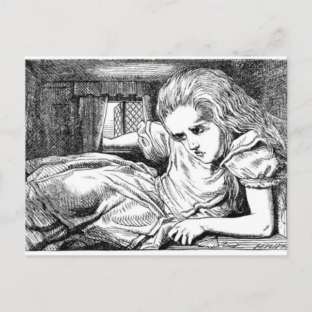 Postal Alicia en la casa del conejo blanco (Anverso)