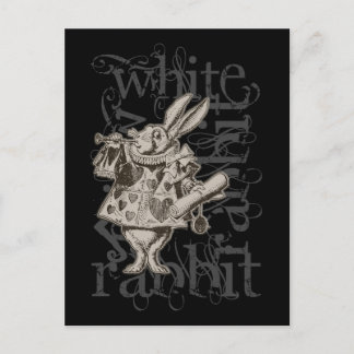 Postal Alicia En La Grunge De Conejo Blanco De La Tierra 