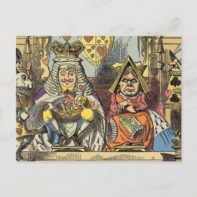 Postal Alicia en personajes del gato de Cheshire en el pa (Anverso)