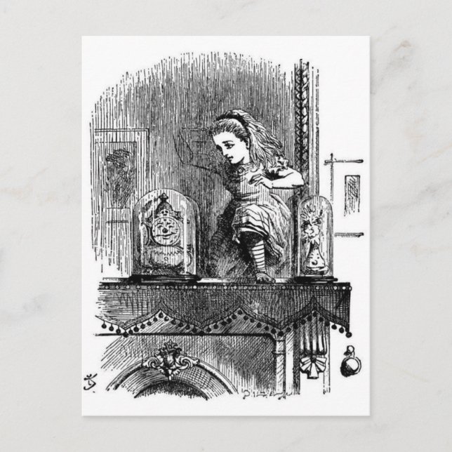 Postal Alicia en un espejo (Anverso)