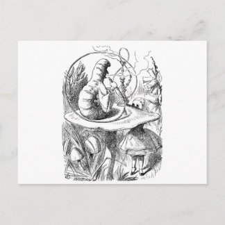 Postal Alicia encuentra Caterpillar - a Alicia en el país