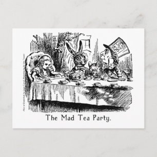Postal Alicia, la loca Fiesta del Té, en la carta de las