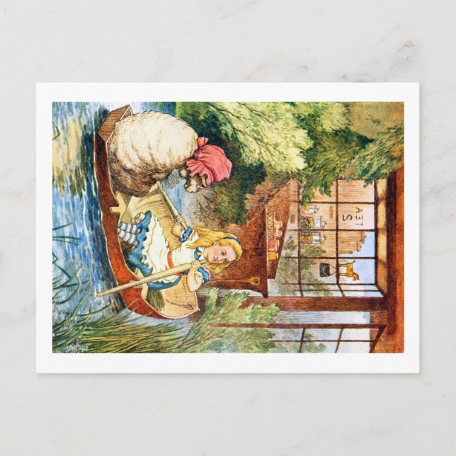 Postal Alicia miró como la mujer mayor dada vuelta en una (Anverso)