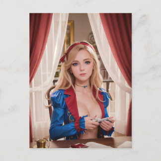 Postal Alicia semidesnuda en Cosplay de Maravillas