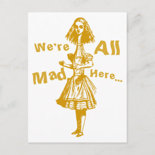 Postal Alicia vintage extendida en el país de las maravil