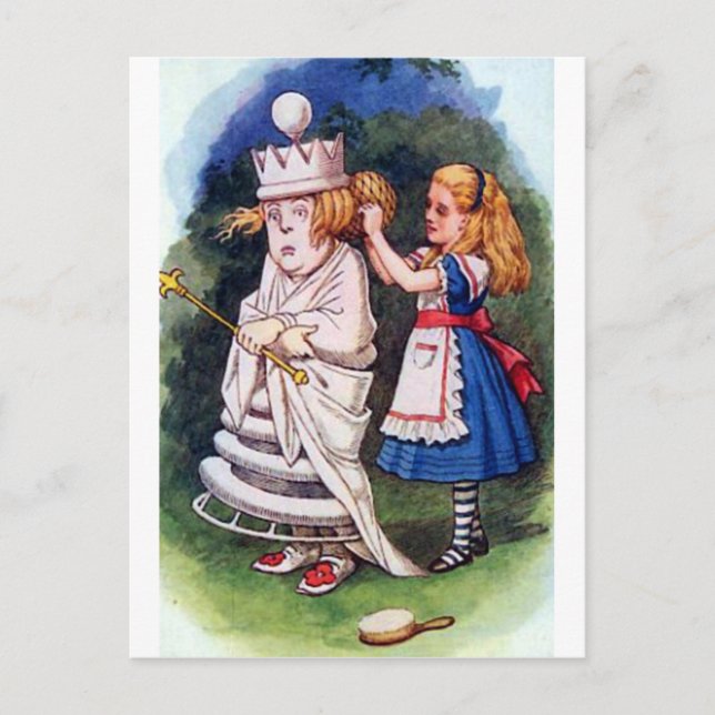 Postal Alicia y la Reina Blanca (Anverso)
