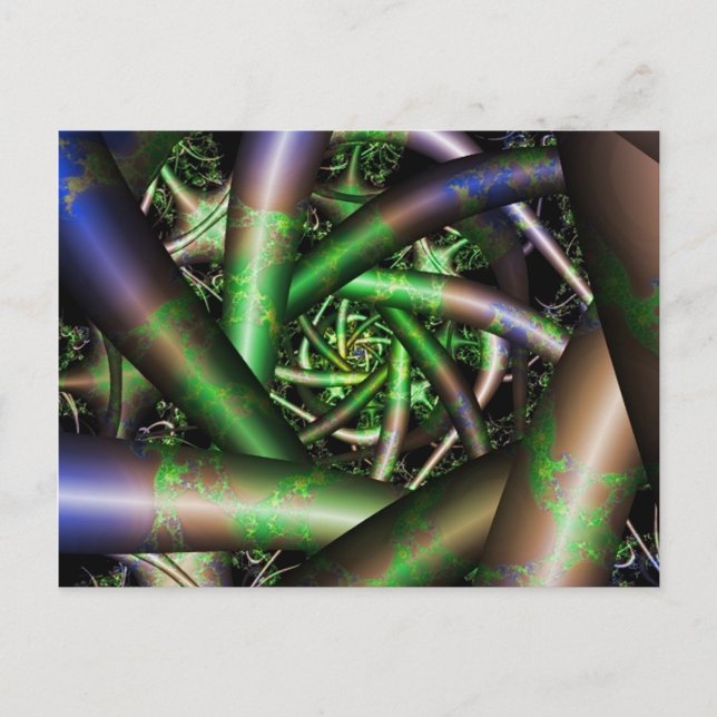 Postal Alien | Arte fractal multicolor (Anverso)