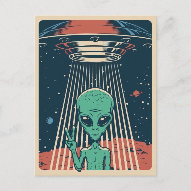 Postal Alien de OVNI (Anverso)