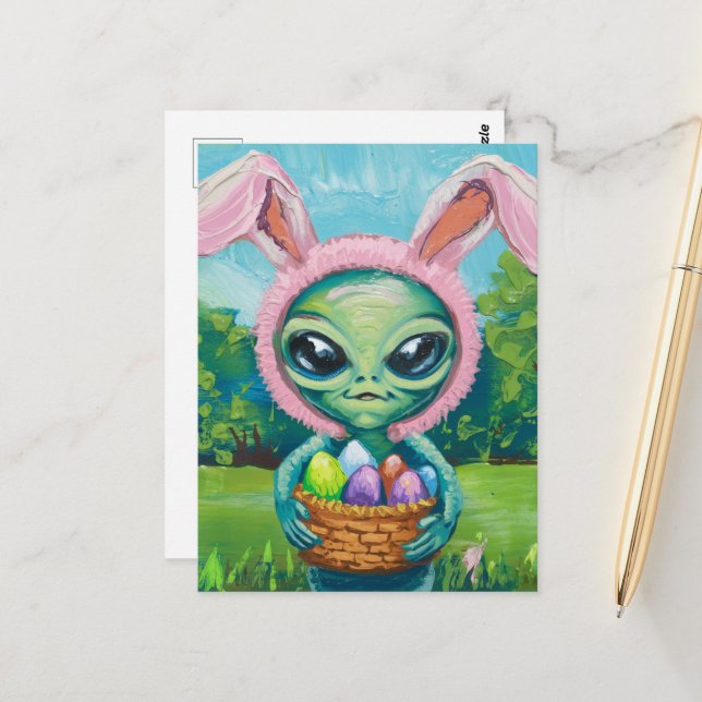 Postal Alien Easter Bunny (Anverso/Reverso In Situ)