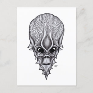 Postal Alien Face , reconstrucción facial de cráneo afric