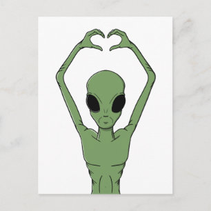 Postal Alien Heart Pose