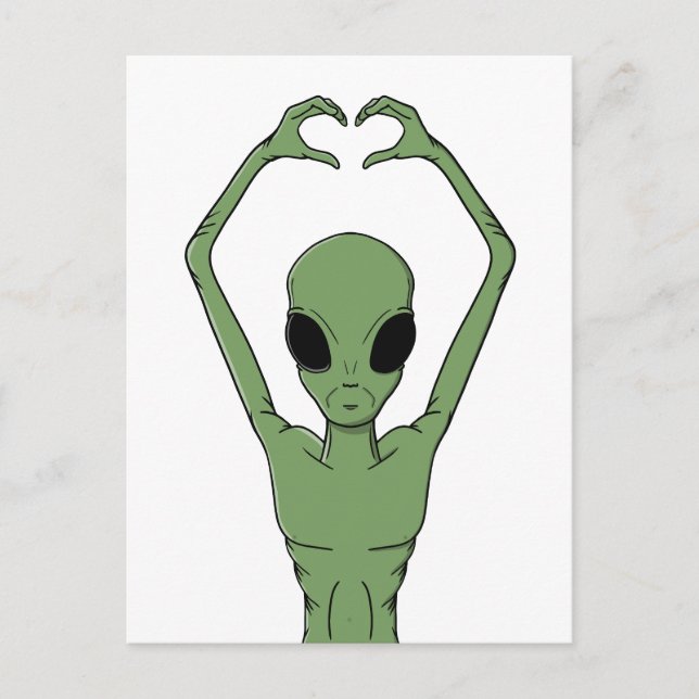 Postal Alien Heart Pose (Anverso)