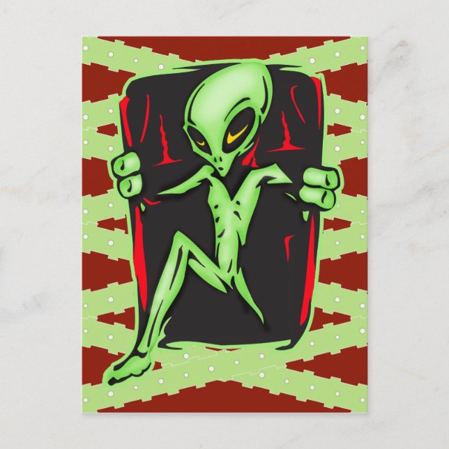 Postal Alien invade tu hogar (Anverso)