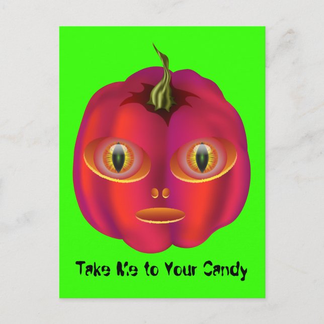 Postal Alien Pumpkin Halloween (Anverso)