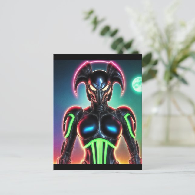 Postal Alien Raven 01 (Anverso de pie)